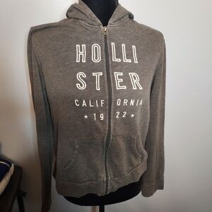 Hollister Women's Medium Gray Zip-Up Jacket